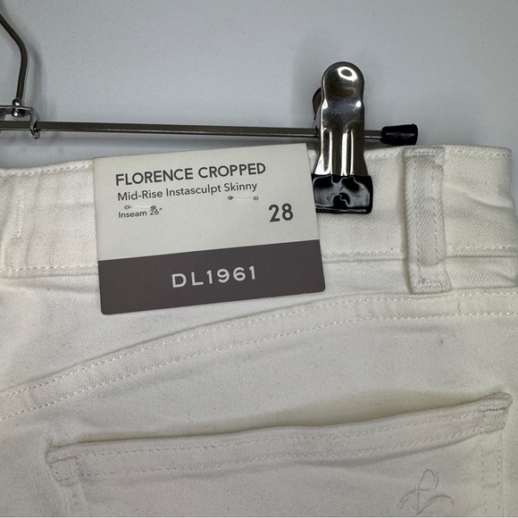 DL1961 Florence Cropped Skinny Jeans White Porcelain Size 28 NWT - Picture 5 of 14